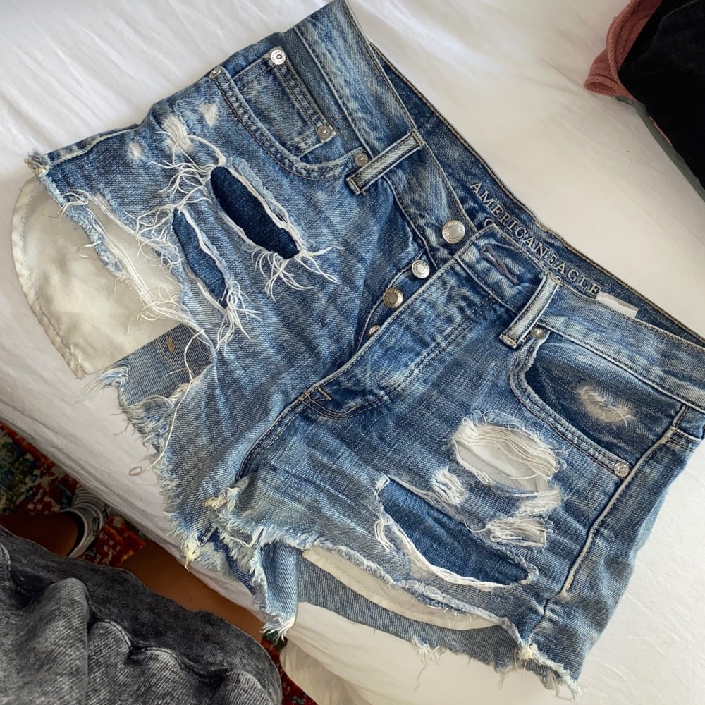 AE High Waisted Denim Shorts